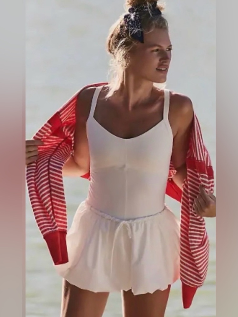 New! Free People Movement Dance All Day Bubble Skortsie White M